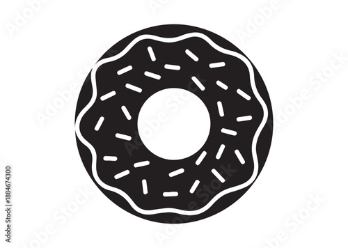 Donut Icon, Editable Solid Vector Illustration