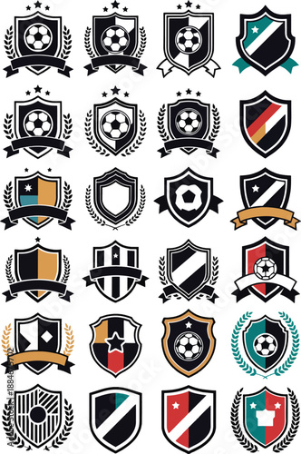 Collection of Professional Soccer Team Crests and Football Club Logo Templates