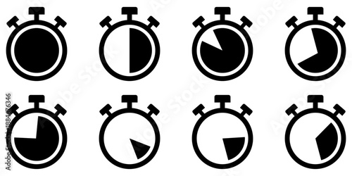 Stopwatch timer icon collection