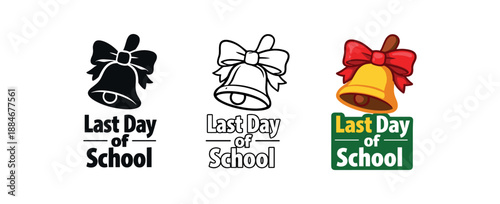 school holidays school bell bow last day of school