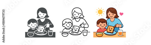 mindful parenting parent preparing breakfast smiley toast gentle morning