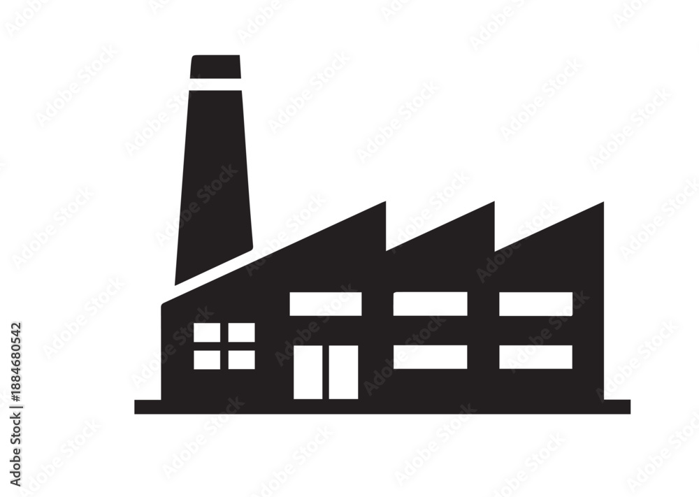 Obraz premium Factory Building Icon, Editable Solid Vector Illustration