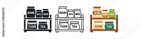 creative minimal kitchen pantry shelf with jars labels natural storage