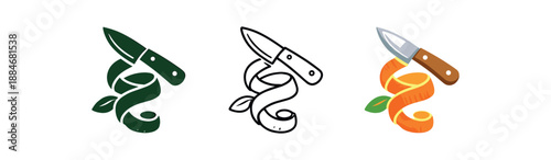 creative minimal kitchen citrus peel spiral and knife sustainable detail