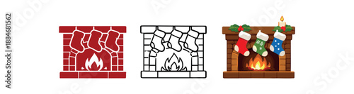 festive holidays cozy fireplace stockings warm christmas feel