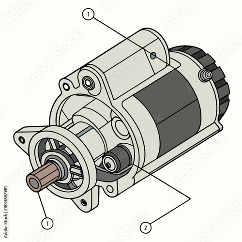 Essential Automotive Starter Motor Component Illustration
