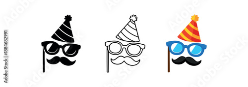 festive holidays photobooth props glasses moustache party hat holiday fun