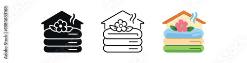 sustainable laundry towel stack flower scent home wellness feeling