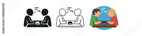 social energy balance phone on table upside down chatting face to face