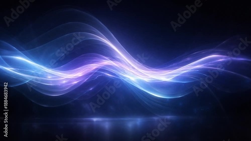 Abstract Visualization Of Electromagnetic Waves Flowing Through Dark Space