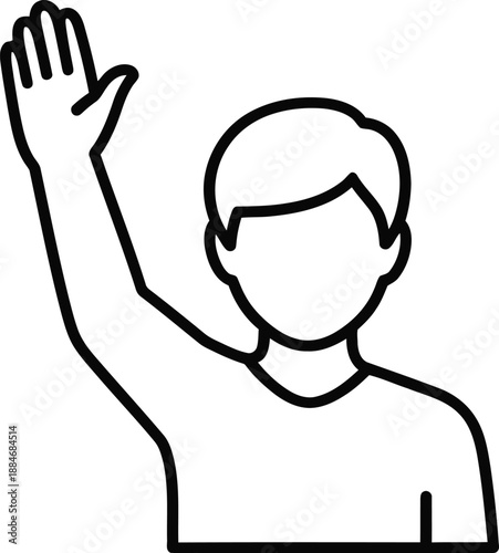 Fotografia Student raising hand in class