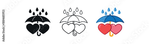 emotional resilience two hearts sharing same umbrella rain around connection safety
