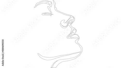A side profile of a face, rendered in a single continuous line, simple and modern