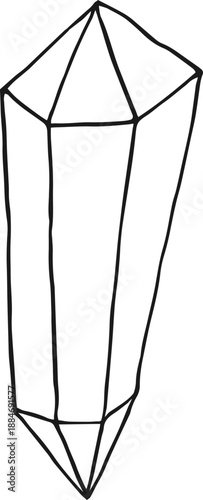 Crystals mystic hand drawing element