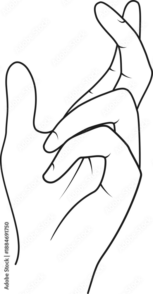 Obraz premium Hand gesture minimal drawing