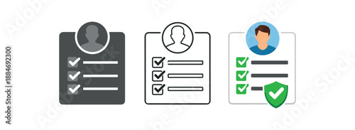 digital identity check list card with avatar at top compliance verified identity