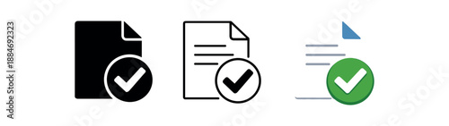 verification document with large checkmark symbol digital confirmation approved file