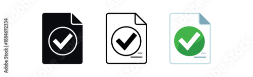 verification document with large checkmark symbol digital confirmation approved file