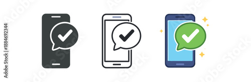 verification smartphone showing tick bubble verified mobile account