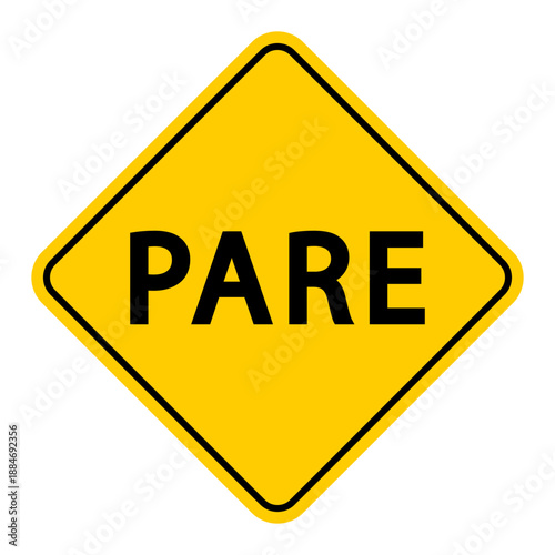 International Yellow PARE Warning Sign for Road Safety