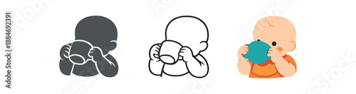 baby led weaning silicone open cup with two handles baby practicing self drinking