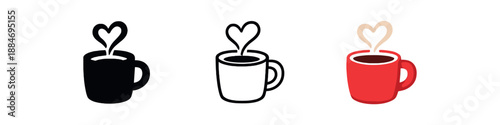 tiny joys first sip of coffee mug small steam heart shape