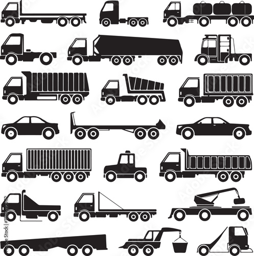 transportation icons set
