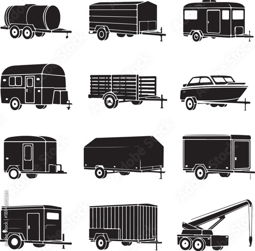 transportation icons set