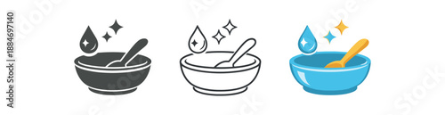 safe feeding clean baby dish with droplet shine symbol hygiene and safety