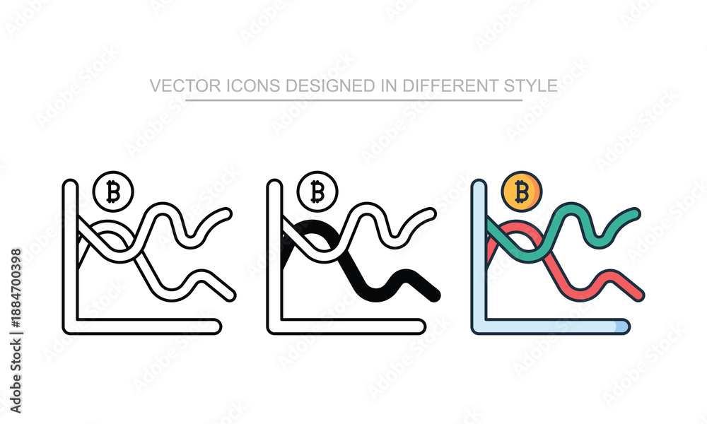 Fototapeta premium Line Chart vector design in modern and trendy style icon
