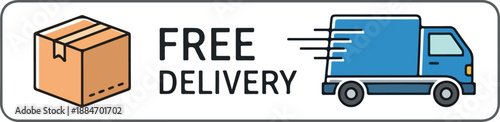 Free Delivery Icon Express Shipping and Package Transportation Services