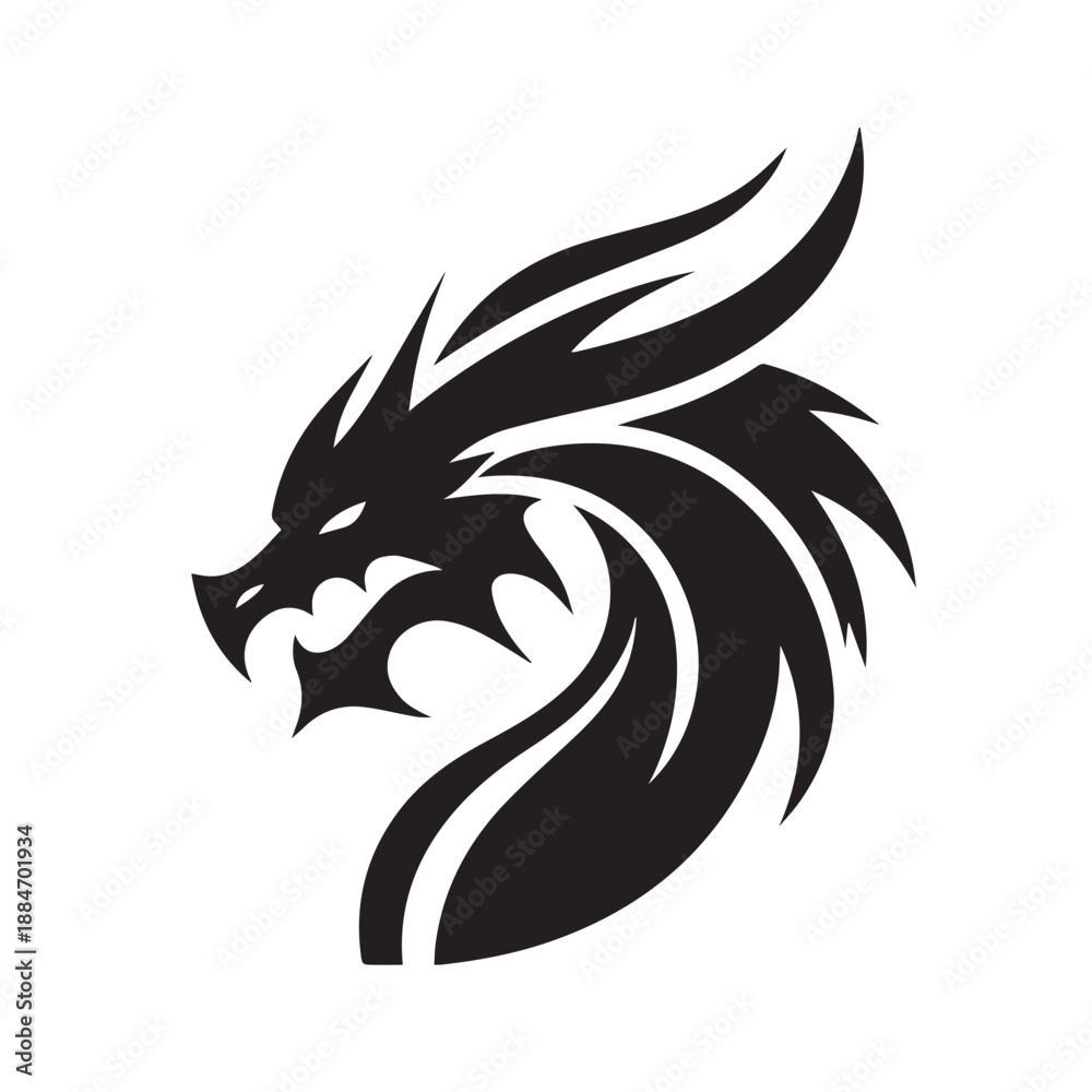 Fototapeta premium Dragon silhouette vector 