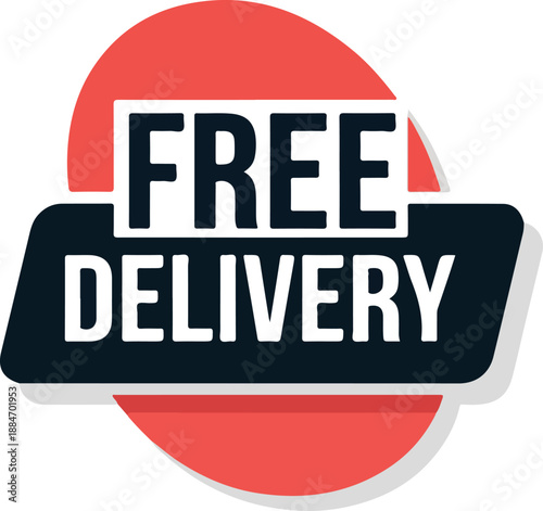 Prominent 'Free Delivery' Announcement for Online Shopping, E-commerce, and Retail Services