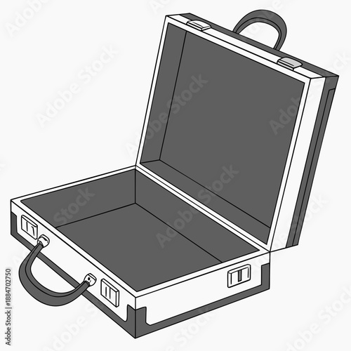 Open Empty Briefcase Vector Icon for Business Concepts