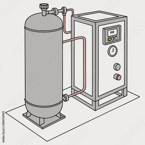 Compressed Air System with Dryer and Receiver Tank