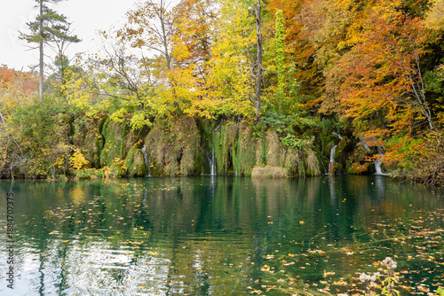 Photos Plitvice Lakes National Park Turquoise Waterfall and Crystal Clear Lake in Autum