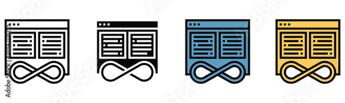 Infinite scroll web page icon depicting continuous content and endless browsing