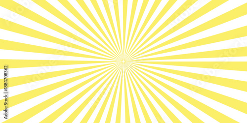 An abstract summer sunburst vector illustration featuring bright yellow and orange sun rays shining in a hot sunrise design to create a vibrant starburst light beam background wallpaper