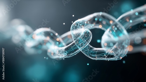 Wallpaper Mural Abstract digital chain representing blockchain technology trust decentralization and secure data integrity across distributed digital networks Torontodigital.ca