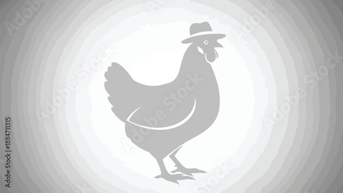 Vector Illustration of a Chicken Wearing a Hat