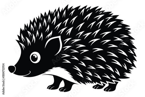 hedgehog silhouette line art vector illustration with a white background