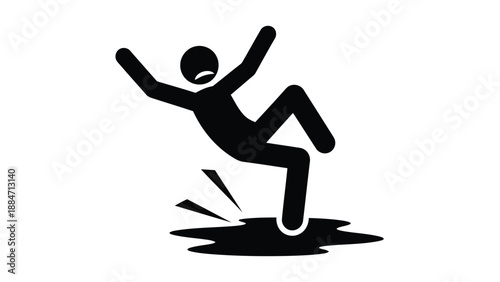 Vector Illustration of Person Slipping on a Slippery Surface