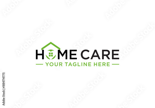 home care vector logo design template with wordmark design style, vector home care logo, vector health care home logo