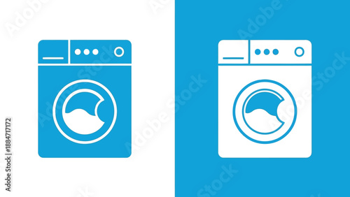 Vector Illustration of a Modern Washing Machine Icon Design