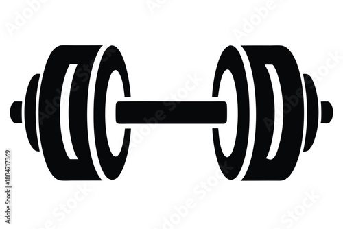 dumbbell silhouette line art vector illustration with a white background