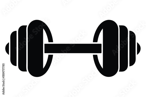 dumbbell silhouette line art vector illustration with a white background