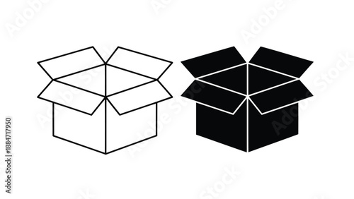 Vector Illustration of Open Boxes in Various Styles and Designs