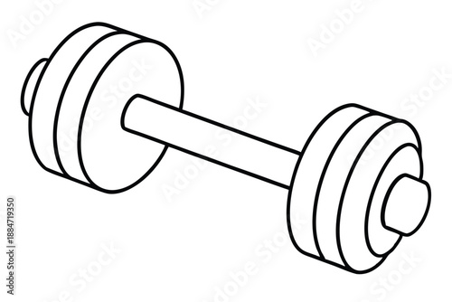 dumbbell silhouette line art vector illustration with a white background