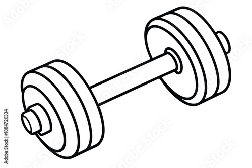 dumbbell silhouette line art vector illustration with a white background