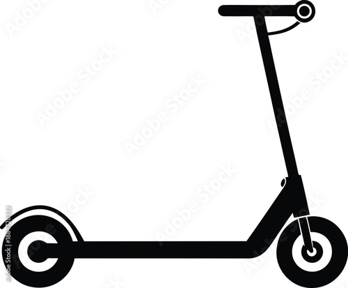  Skate scooter silhouette,  urban transport, black and white
